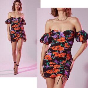 Astr The Label Floral Off Shoulder Mini Dress Size Medium